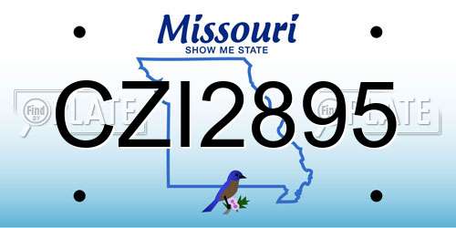 CZI2895 Missouri License Plate