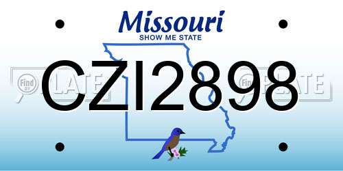 CZI2898 Missouri License Plate