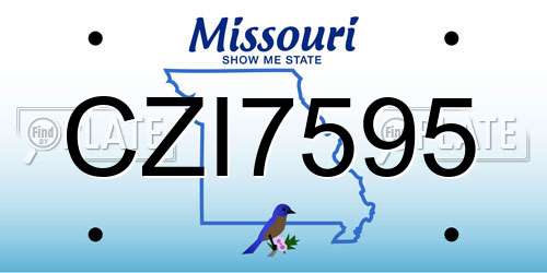 CZI7595 Missouri License Plate