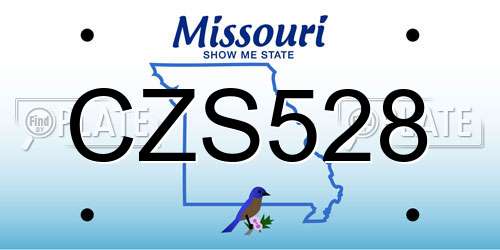 CZS528 Missouri License Plate
