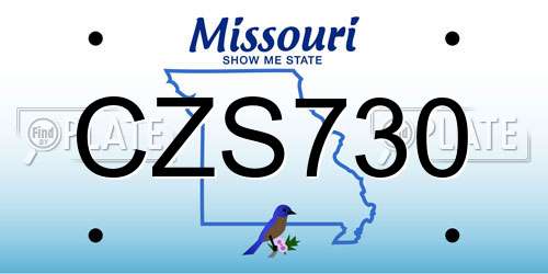 CZS730 Missouri License Plate