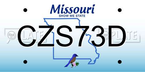 CZS73D Missouri License Plate