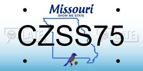 CZSS75 Missouri License Plate