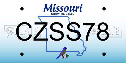 CZSS78 Missouri License Plate