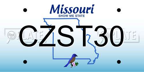 CZST30 Missouri License Plate