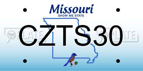 CZTS30 Missouri License Plate