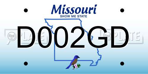 D002GD Missouri License Plate