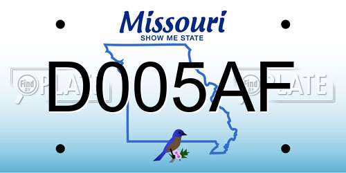 D005AF Missouri License Plate
