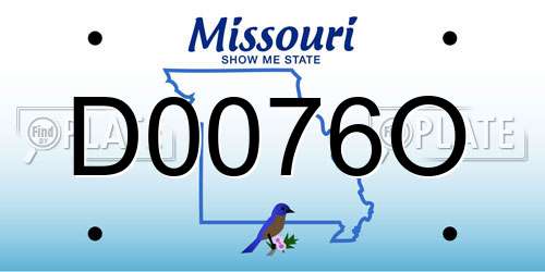 D0076O Missouri License Plate