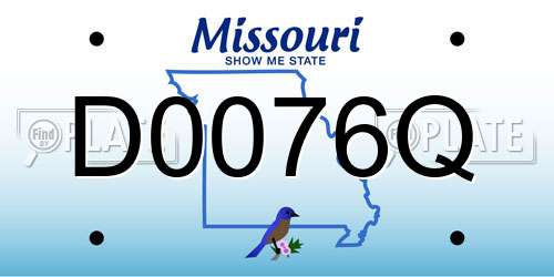 D0076Q Missouri License Plate
