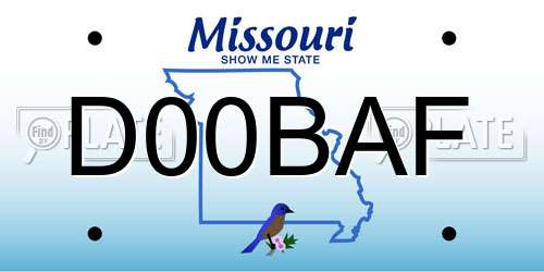 D00BAF Missouri License Plate
