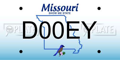 D00EY Missouri License Plate