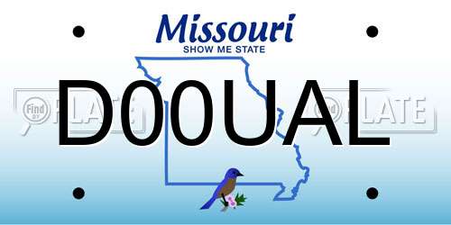 D00UAL Missouri License Plate