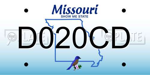 D020CD Missouri License Plate