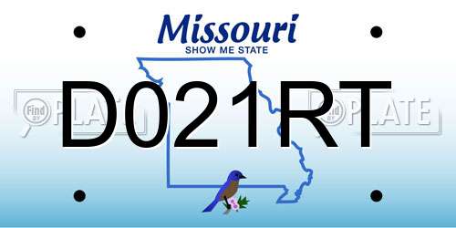 D021RT Missouri License Plate