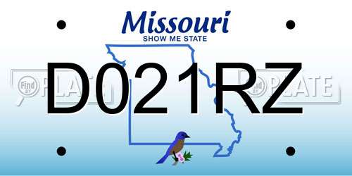 D021RZ Missouri License Plate