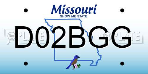 D02BGG Missouri License Plate