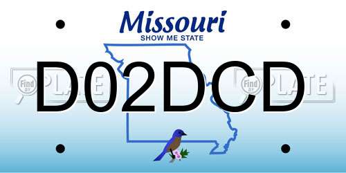 D02DCD Missouri License Plate