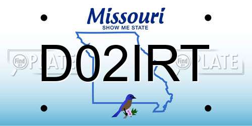 D02IRT Missouri License Plate