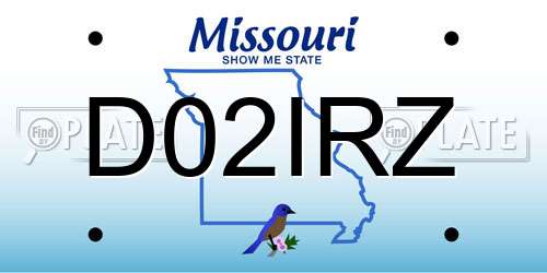 D02IRZ Missouri License Plate