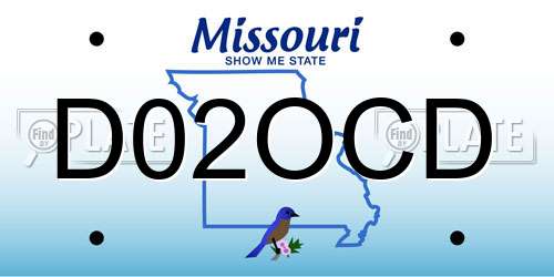 D02OCD Missouri License Plate