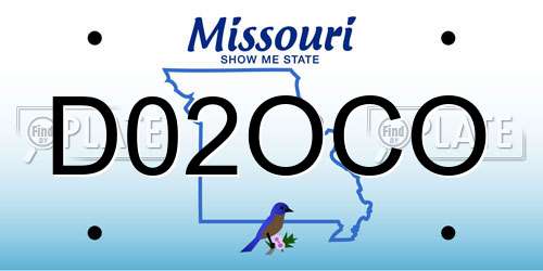D02OCO Missouri License Plate