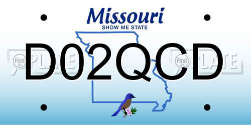 D02QCD Missouri License Plate
