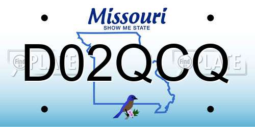 D02QCQ Missouri License Plate