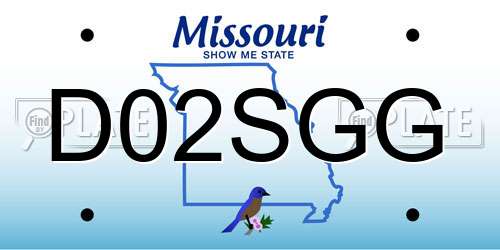 D02SGG Missouri License Plate