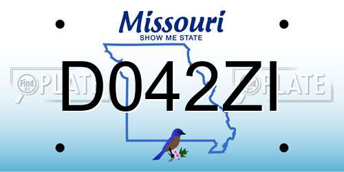 D042ZI Missouri License Plate