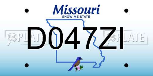 D047ZI Missouri License Plate