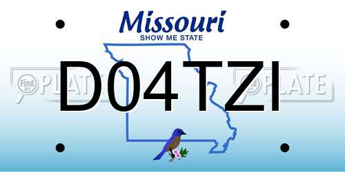D04TZI Missouri License Plate