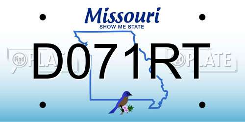 D071RT Missouri License Plate