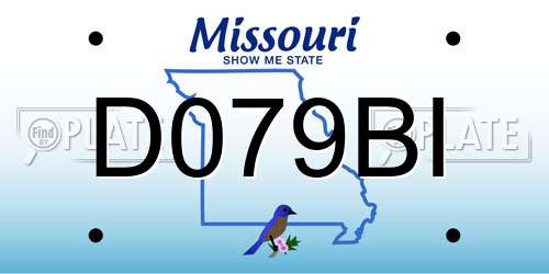 D079BI Missouri License Plate