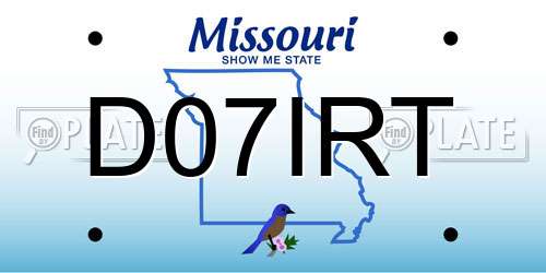D07IRT Missouri License Plate
