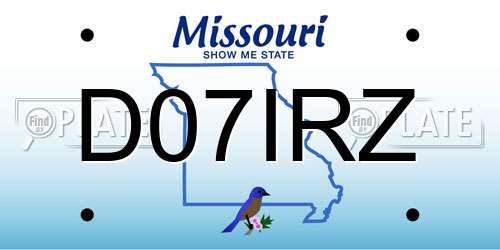 D07IRZ Missouri License Plate