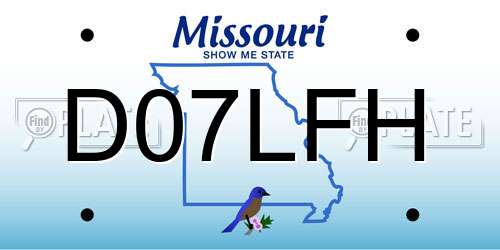 D07LFH Missouri License Plate