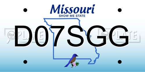 D07SGG Missouri License Plate