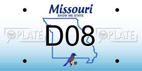 D08 Missouri License Plate