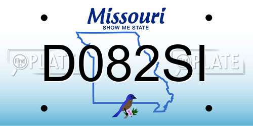D082SI Missouri License Plate