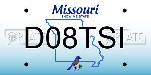 D08TSI Missouri License Plate