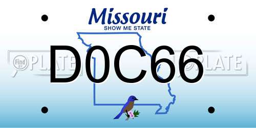 D0C66 Missouri License Plate