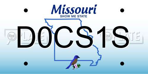 D0CS1S Missouri License Plate