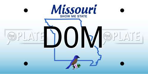 D0M Missouri License Plate