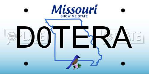 D0TERA Missouri License Plate