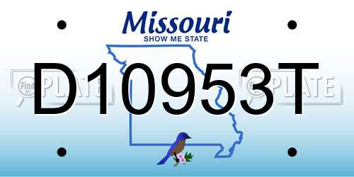 D10953T Missouri License Plate