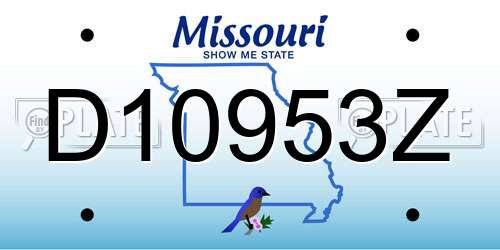 D10953Z Missouri License Plate
