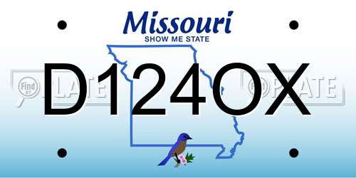 D124OX Missouri License Plate