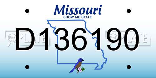 D136190 Missouri License Plate
