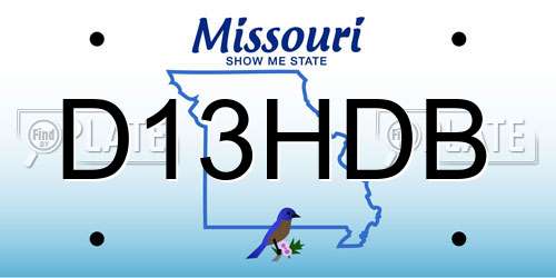 D13HDB Missouri License Plate